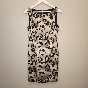 Ann Taylor Shift Dress Animal Leopard Print Neutral Transitional - Size 6